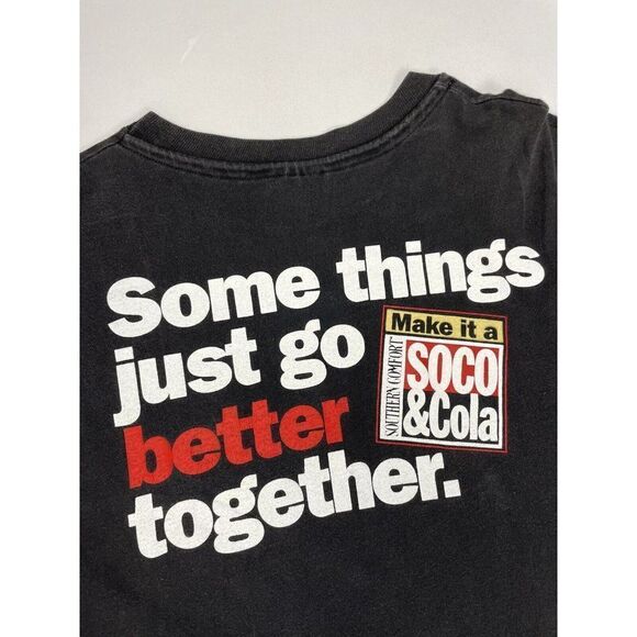VINTAGE Make It A Southern Comfort & Cola T-shirt Men XL 90s Single Stitch - Picture 2 of 9